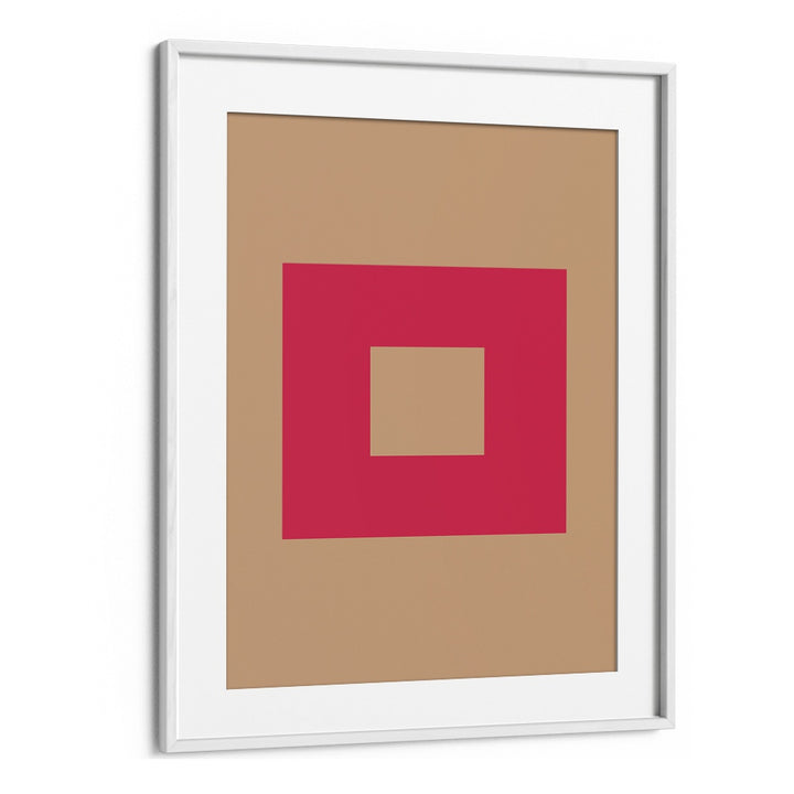 Geometrical Color Blocks I Geometric Art Artwork in White Frame With Mount