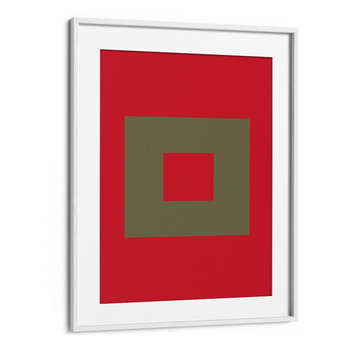 Geometrical Color Blocks III Geometric Art Artwork in White Frame With Mount