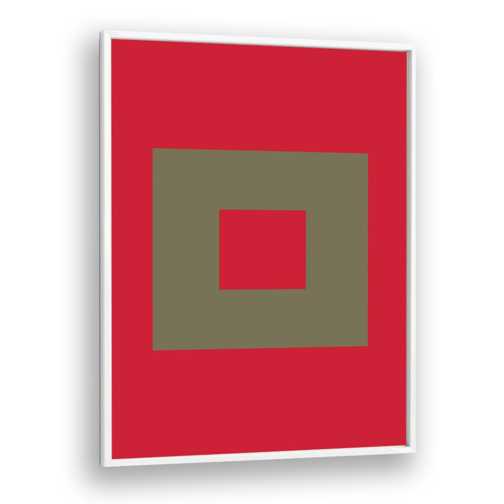 Geometrical Color Blocks III Geometric art Artwork in White Plain Frame