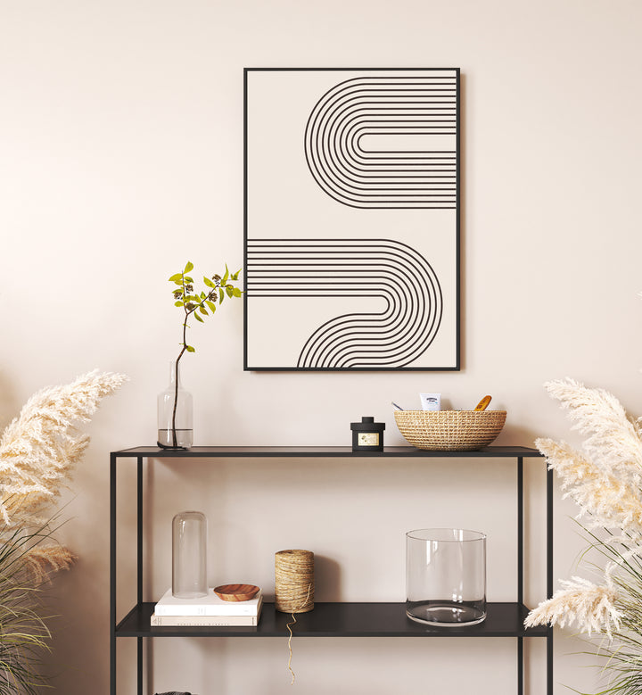 Geometrical Lines Boho Style I Geometric Art Artwork Placed on a wall In A Living Room 