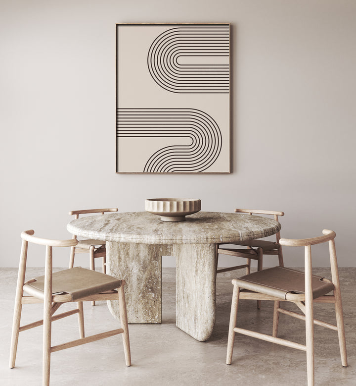 Geometrical Lines Boho Style I Geometric Art Artwork Placed on a wall In A Living Room 