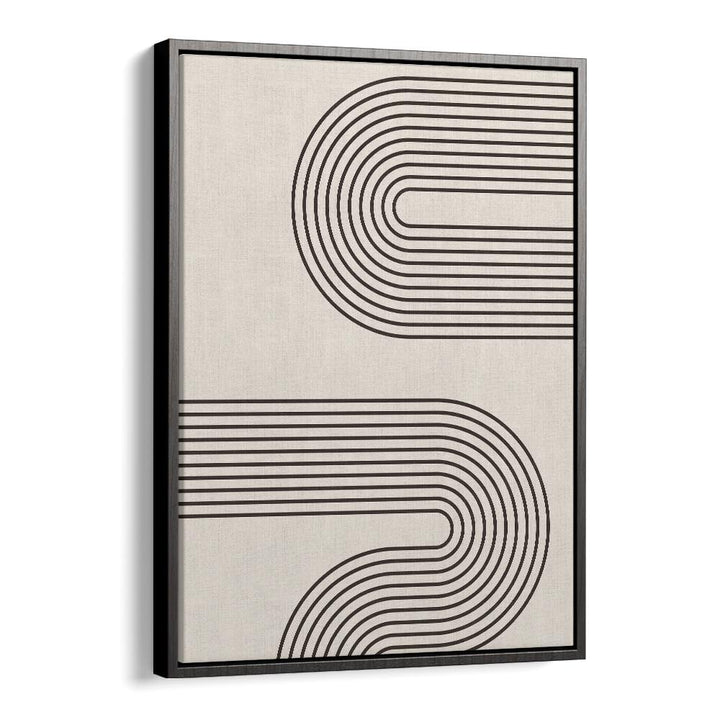 Geometrical Lines Boho Style I Geometric Art Artwork in Black Floater Frame