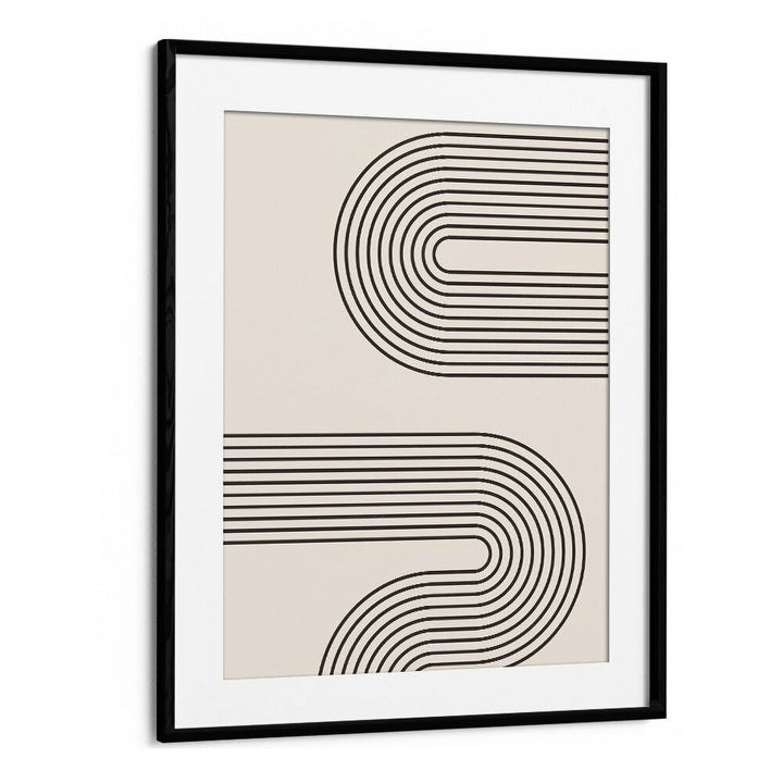 Geometrical Lines Boho Style I Geometric Art Artwork in Black Frame With Mount