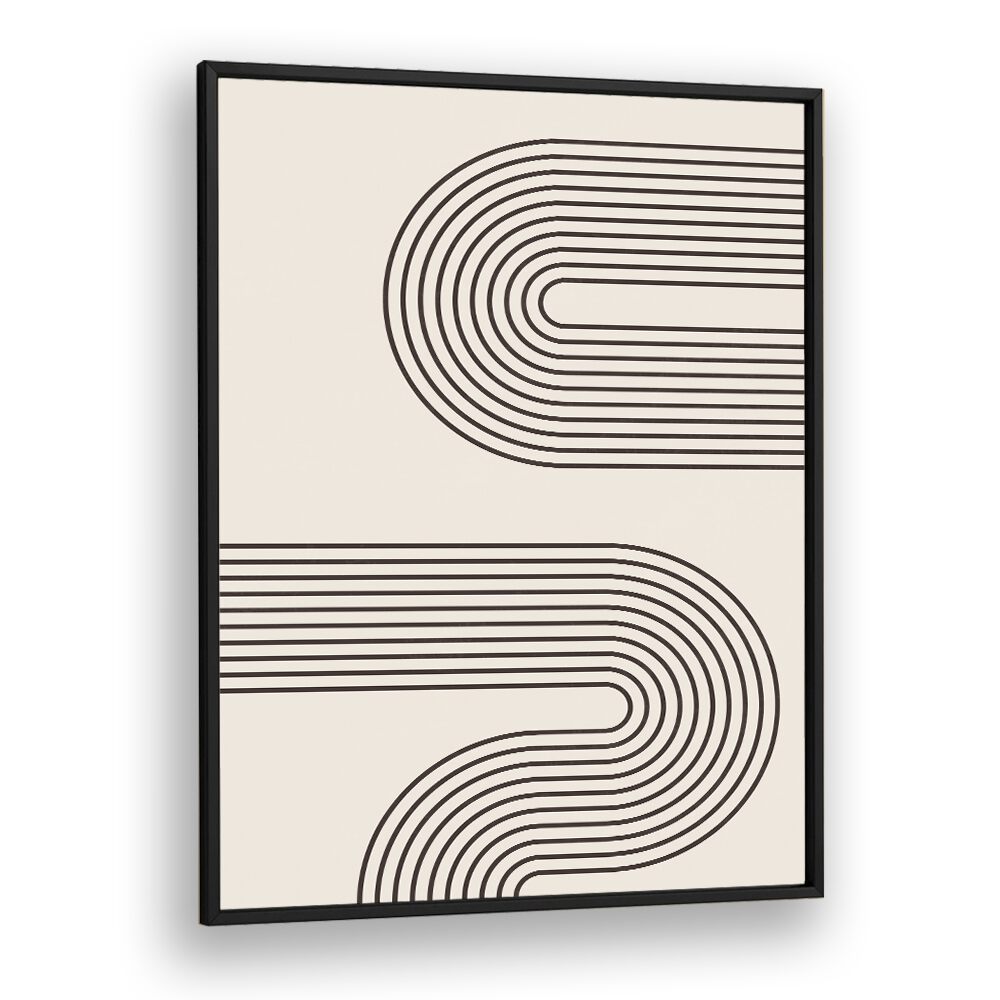 Geometrical Lines Boho Style I Geometric art Artwork in Black Plain Frame