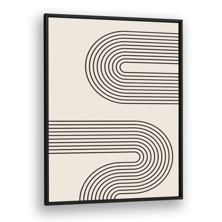 Geometrical Lines Boho Style I Geometric art Artwork in Black Plain Frame