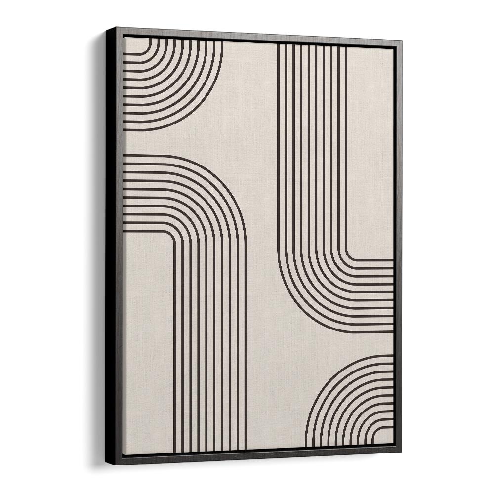 Geometrical Lines Boho Style II Geometric Art Artwork in Black Floater Frame