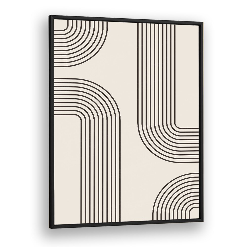 Geometrical Lines Boho Style II Geometric art Artwork in Black Plain Frame