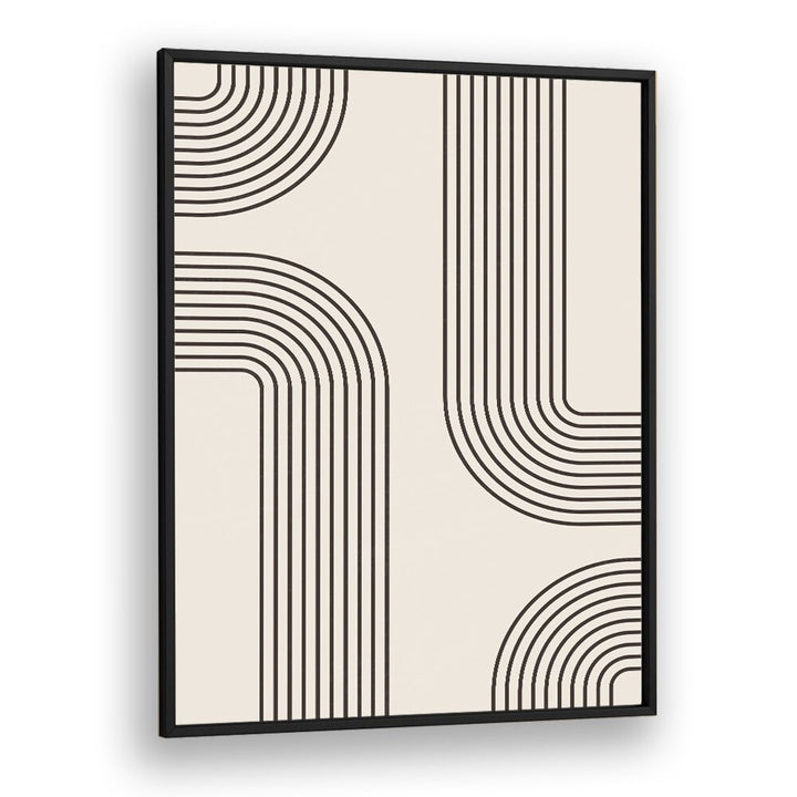 Geometrical Lines Boho Style II Geometric art Artwork in Black Plain Frame