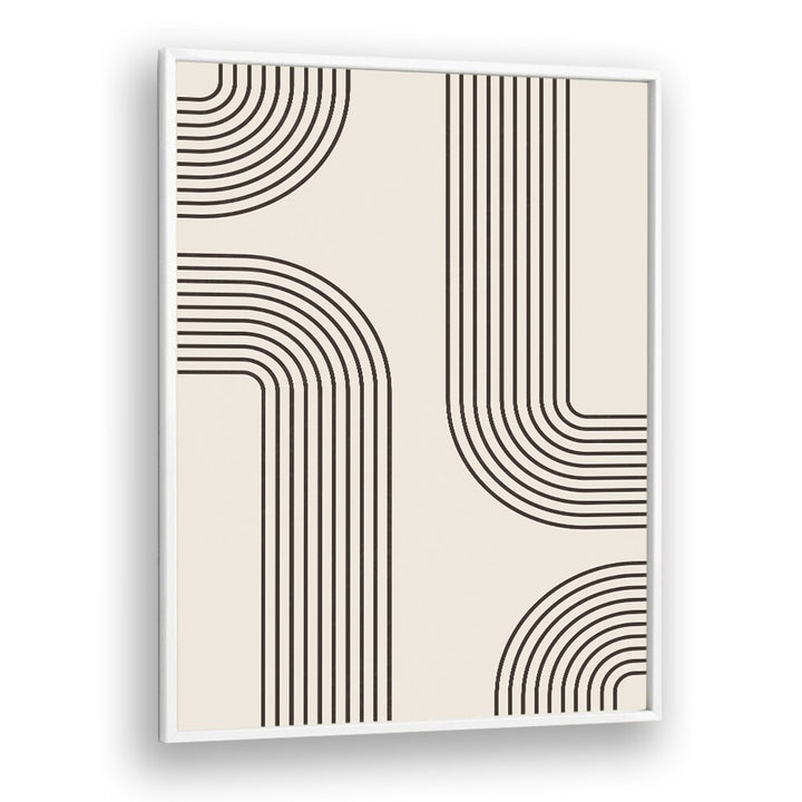 Geometrical Lines Boho Style II Geometric art Artwork in White Plain Frame