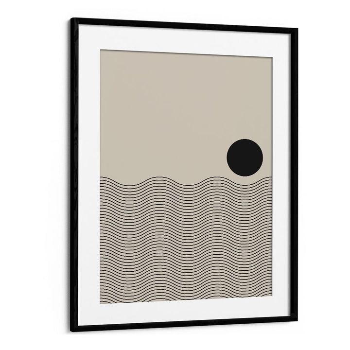 Geometrical Lines I Geometric Art Artwork in Black Frame With Mount