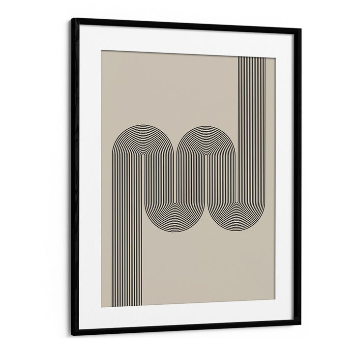 Geometrical Lines II Geometric Art Artwork in Black Frame With Mount