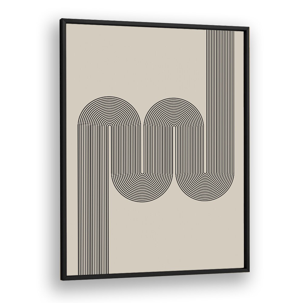 Geometrical Lines II Geometric art Artwork in Black Plain Frame