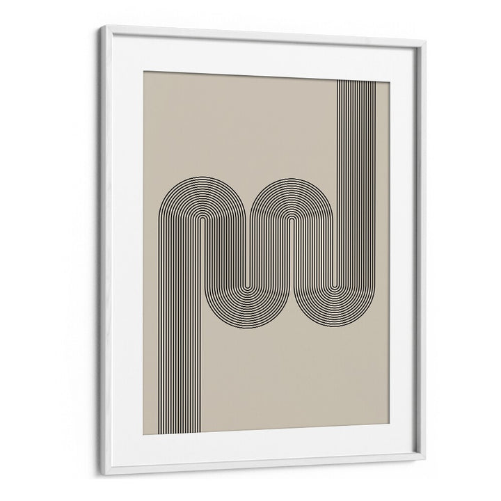 Geometrical Lines II Geometric Art Artwork in White Frame With Mount