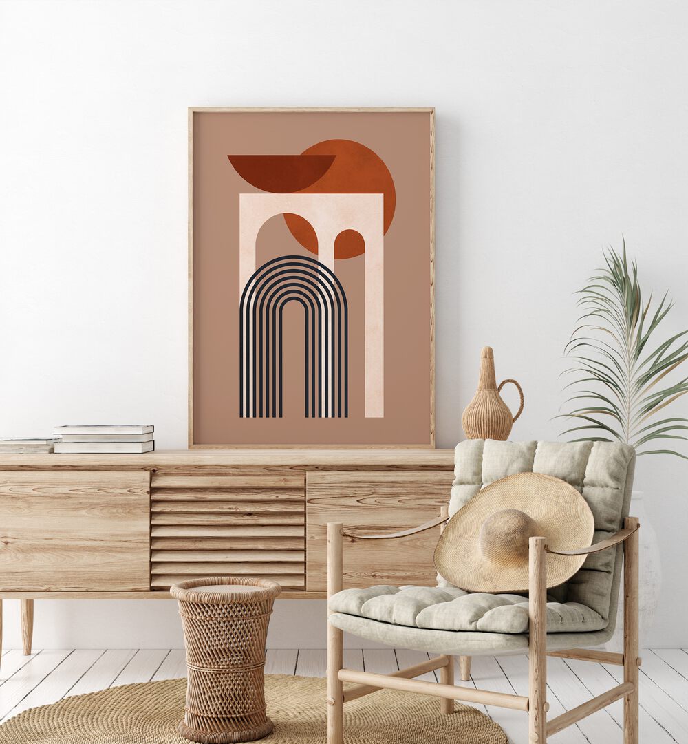 GEOMETRIC COMPOSITION I , BOHO ART PAINTINGS