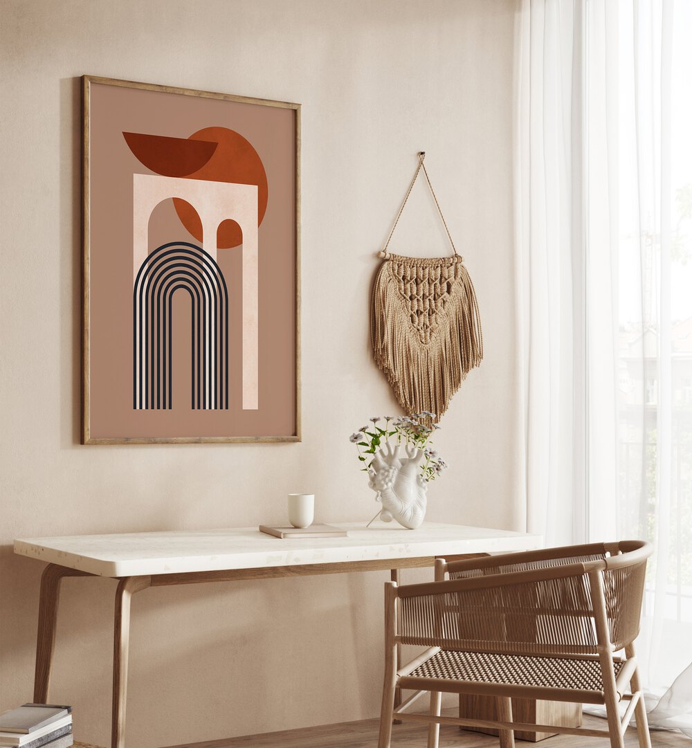 GEOMETRIC COMPOSITION I , BOHO ART PAINTINGS