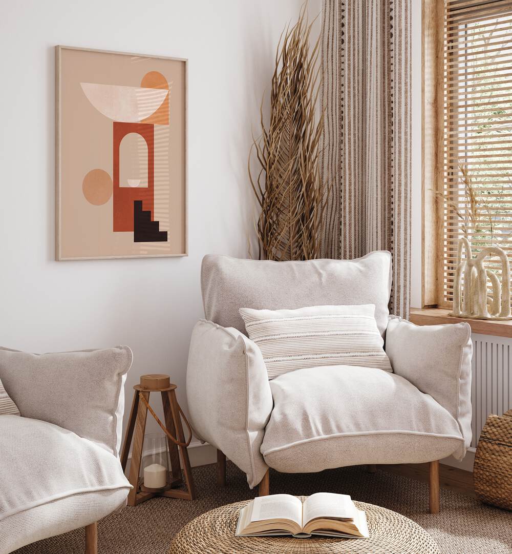 GEOMETRIC COMPOSITION II , BOHO ART PAINTINGS