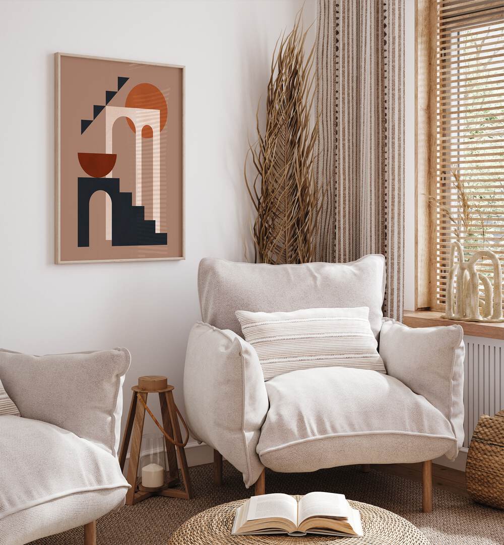 GEOMETRIC COMPOSITION VI , BOHO ART PAINTINGS