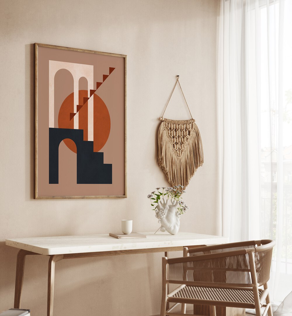 GEOMETRIC COMPOSITION V , BOHO ART PAINTINGS