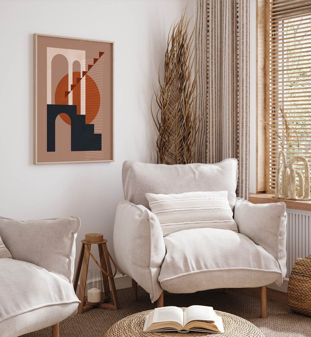 GEOMETRIC COMPOSITION V , BOHO ART PAINTINGS