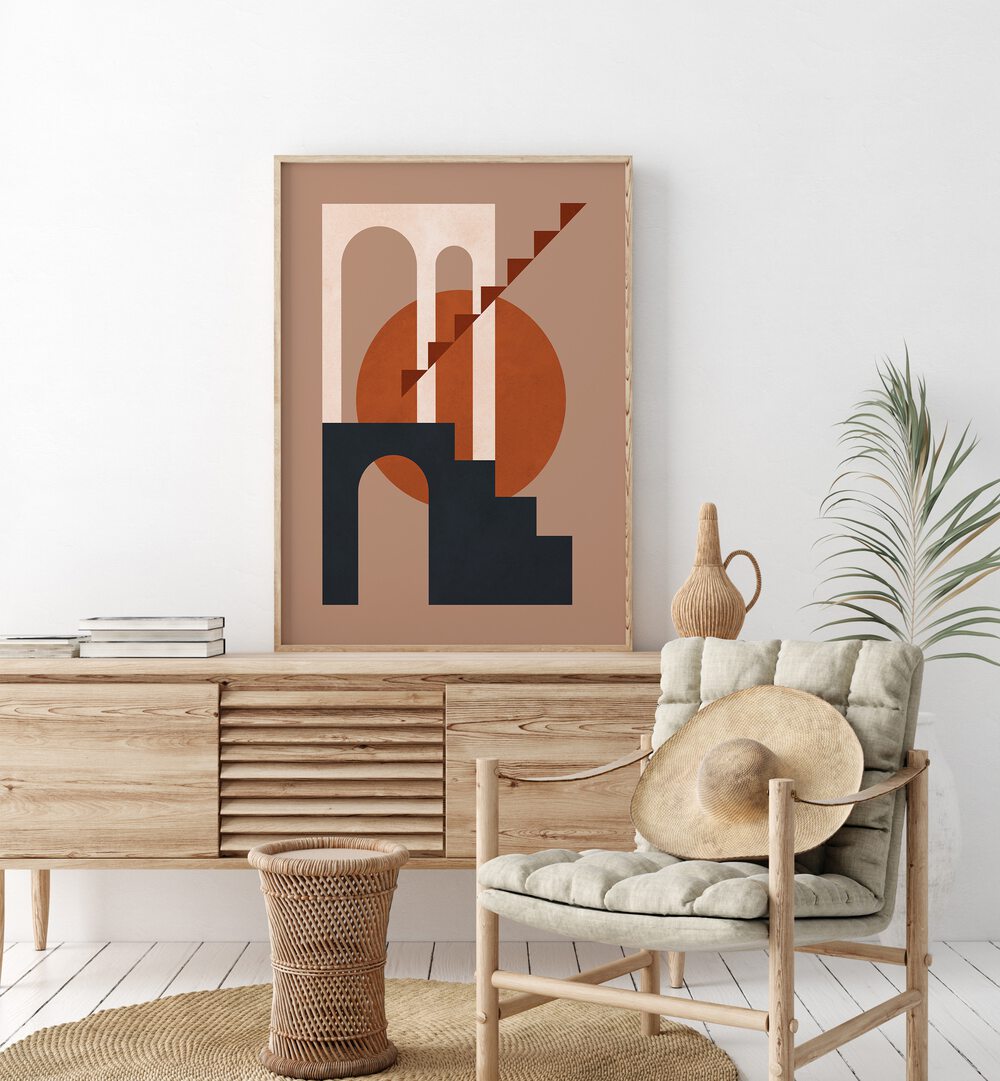 GEOMETRIC COMPOSITION V , BOHO ART PAINTINGS