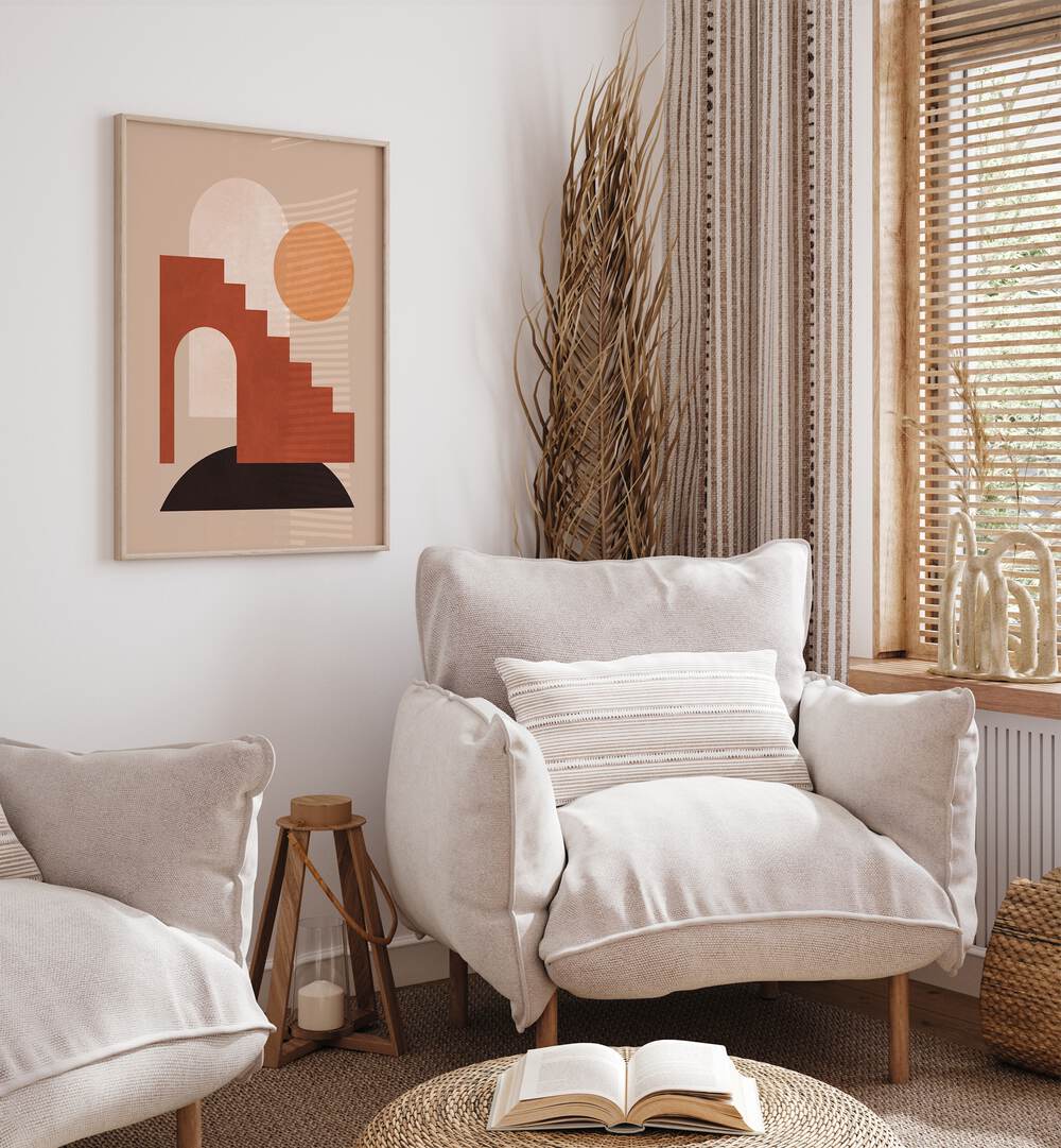 GEOMETRIC COMPOSITION IV , BOHO ART PAINTINGS