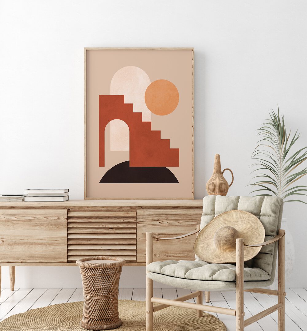 GEOMETRIC COMPOSITION IV , BOHO ART PAINTINGS