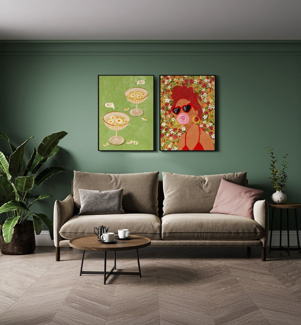 GIGI ROSADO SET , SET OF 2 PAINTINGS