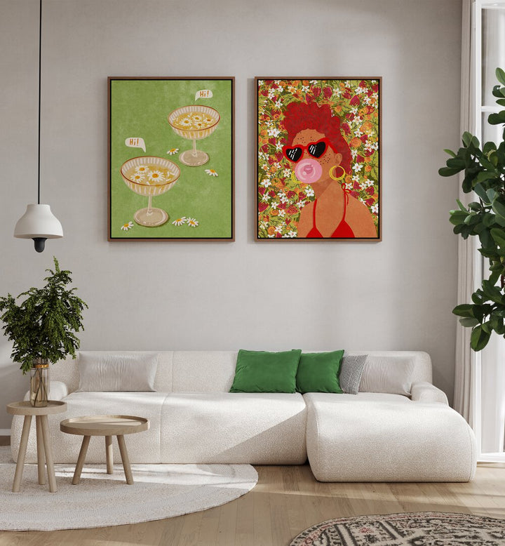 GIGI ROSADO SET , SET OF 2 PAINTINGS