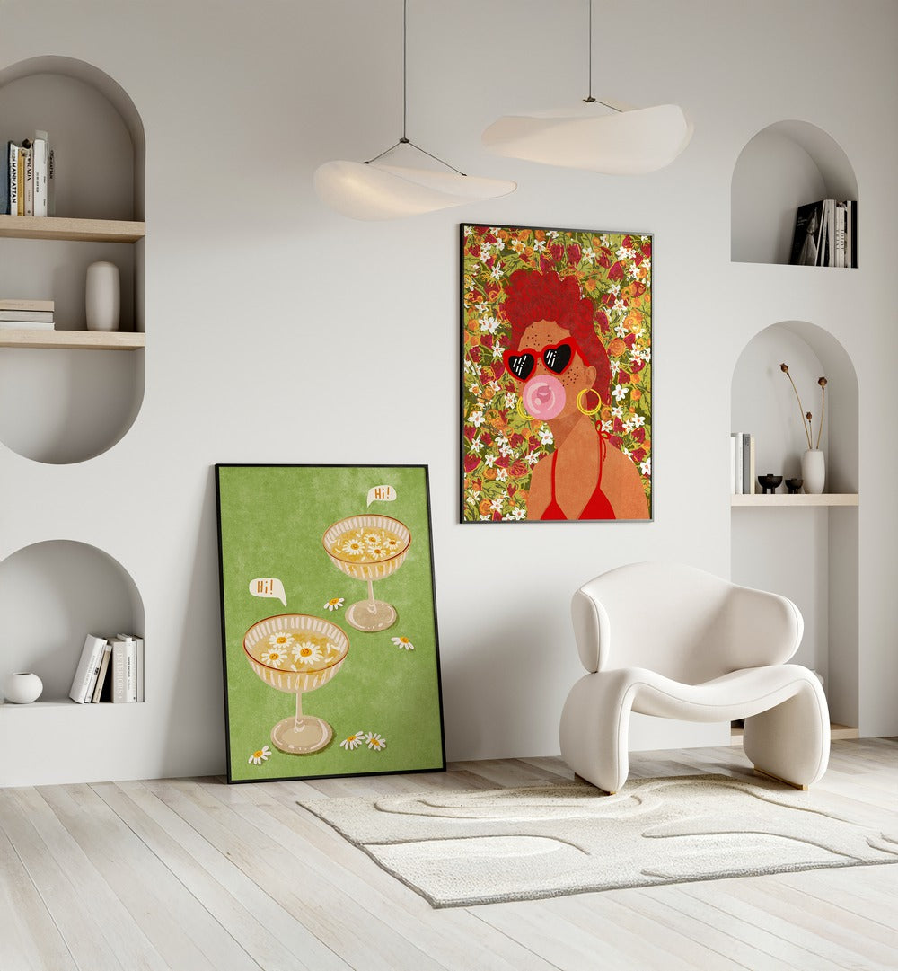 Elevate your decor with the GIGI ROSADO SET, SET OF 2 PAINTINGS, featuring vibrant artwork for a modern aesthetic.