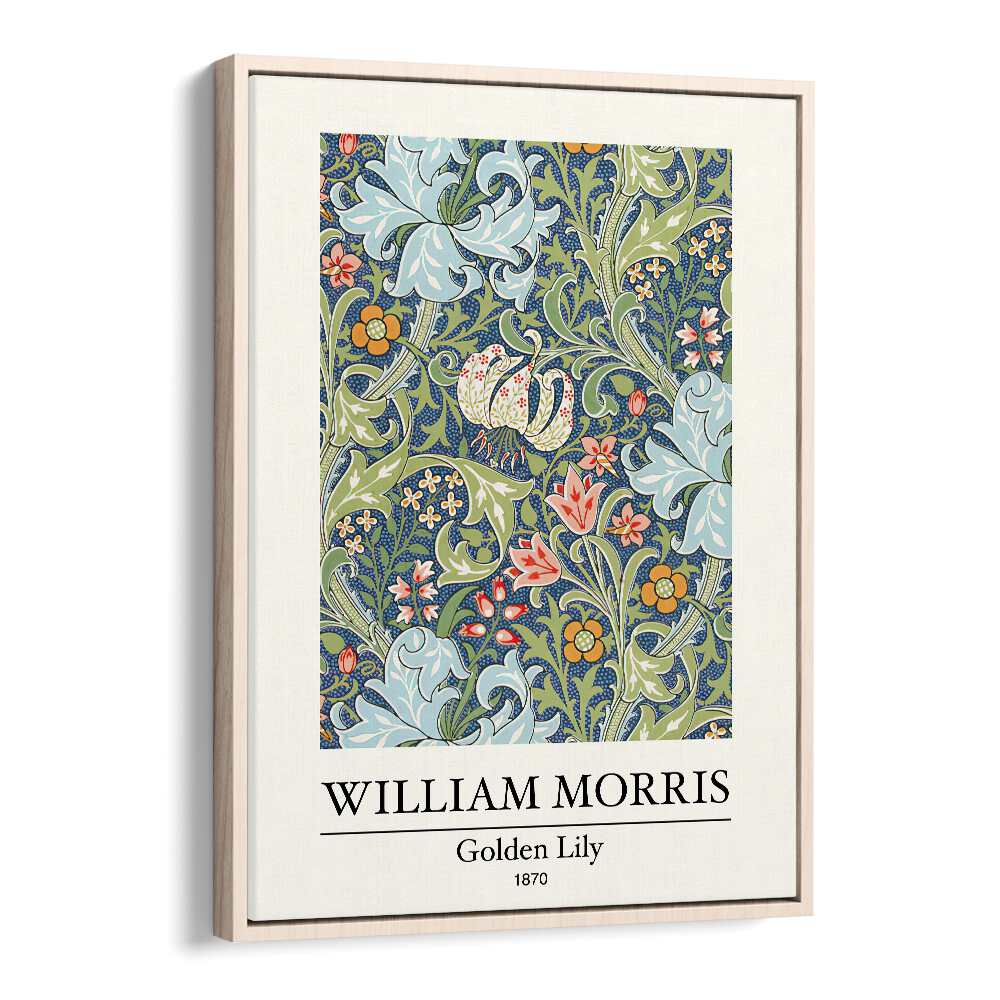 Gilded Elegance William Morris' 'golden Lily' (1870) William Morris's art painting Artwork in Oak Wood Floater Frame