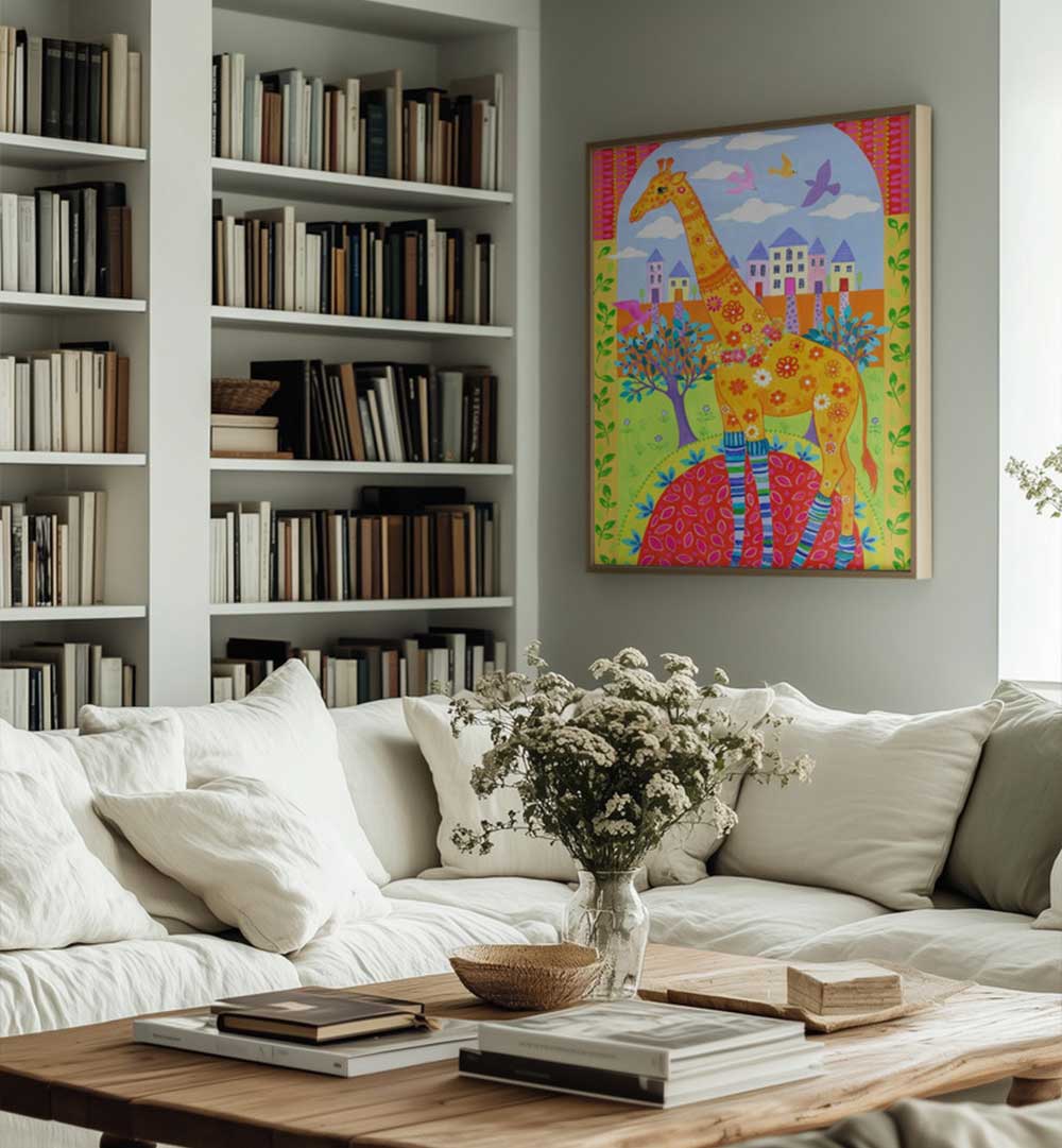 GIRAFFE IN LEG WARMERS , KIDS ROOM PAINTINGS