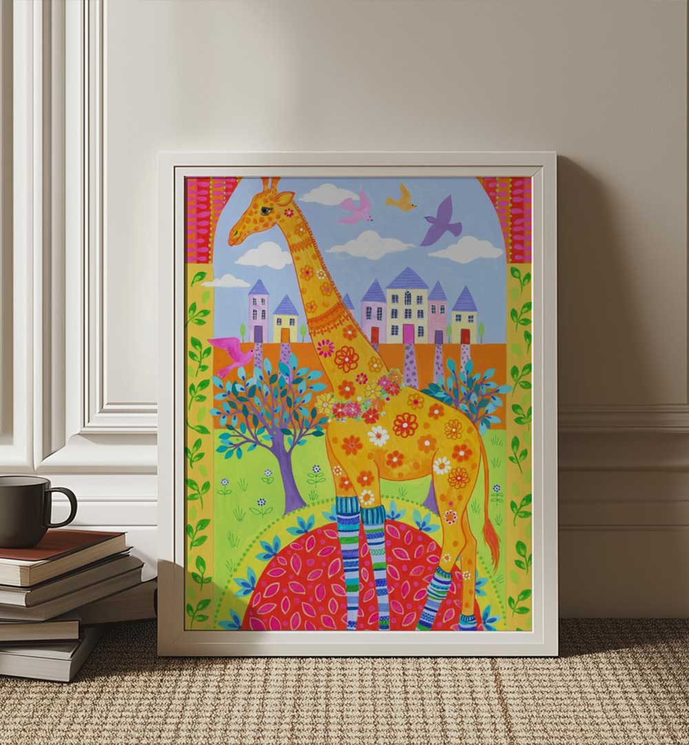 GIRAFFE IN LEG WARMERS , KIDS ROOM PAINTINGS