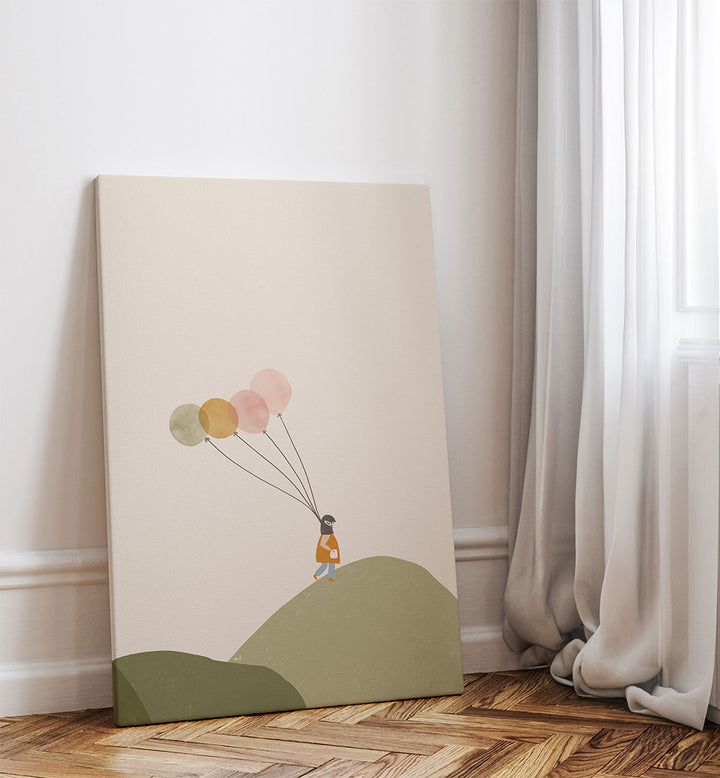 GIRL AND HER BALLOONS , KIDS ROOM PAINTINGS