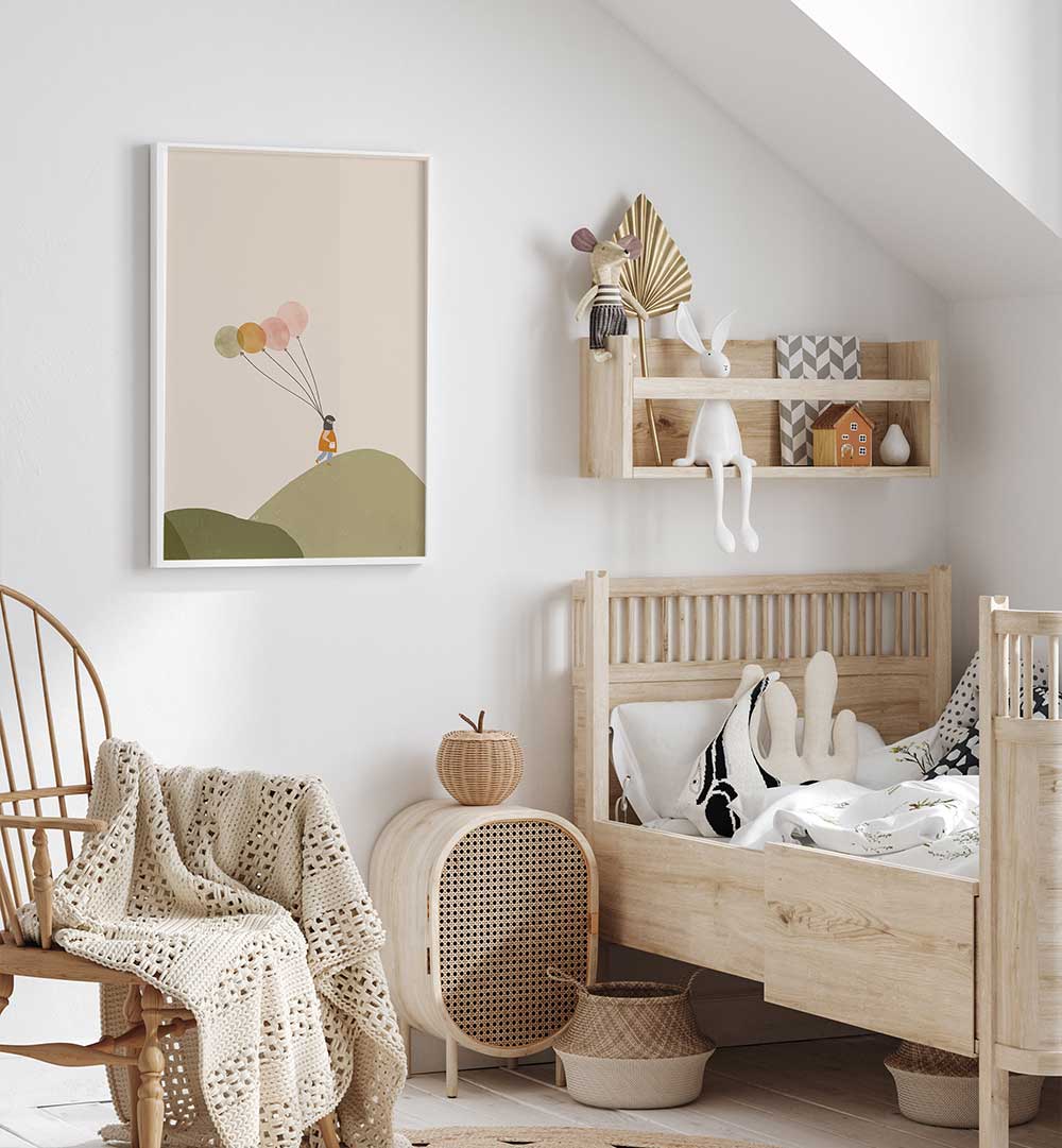 GIRL AND HER BALLOONS , KIDS ROOM PAINTINGS