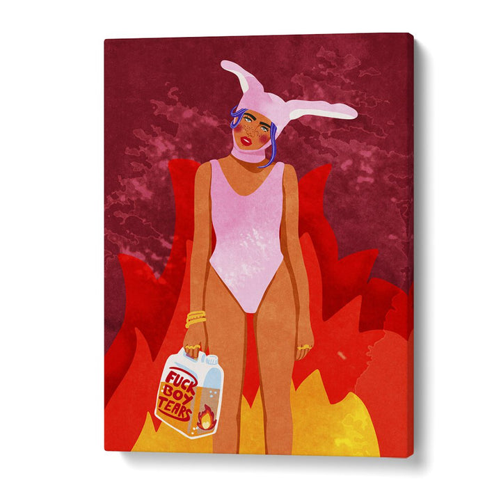 Girl On Fire Pop Art Artwork in Gallery Wrap