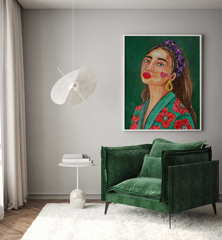 GIRL WITH HAIR BAND , PORTRAITS & FIGURATIVE ILLUSTRATIONS