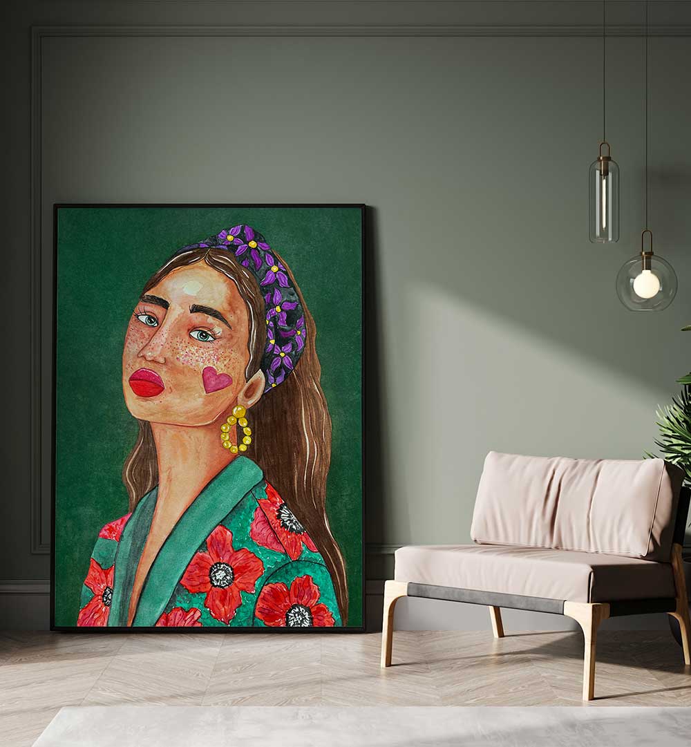 GIRL WITH HAIR BAND , PORTRAITS & FIGURATIVE ILLUSTRATIONS