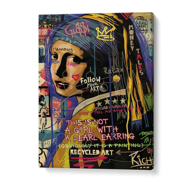 Girl With Pearl Pop Art Artwork in Gallery Wrap