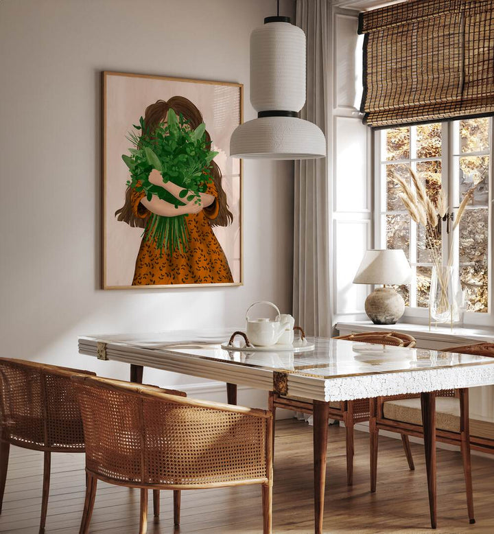 Charming GIRL WITH POSY, KIDS ROOM PAINTINGS adds warmth and joy to any child's space. Perfect for your decor!