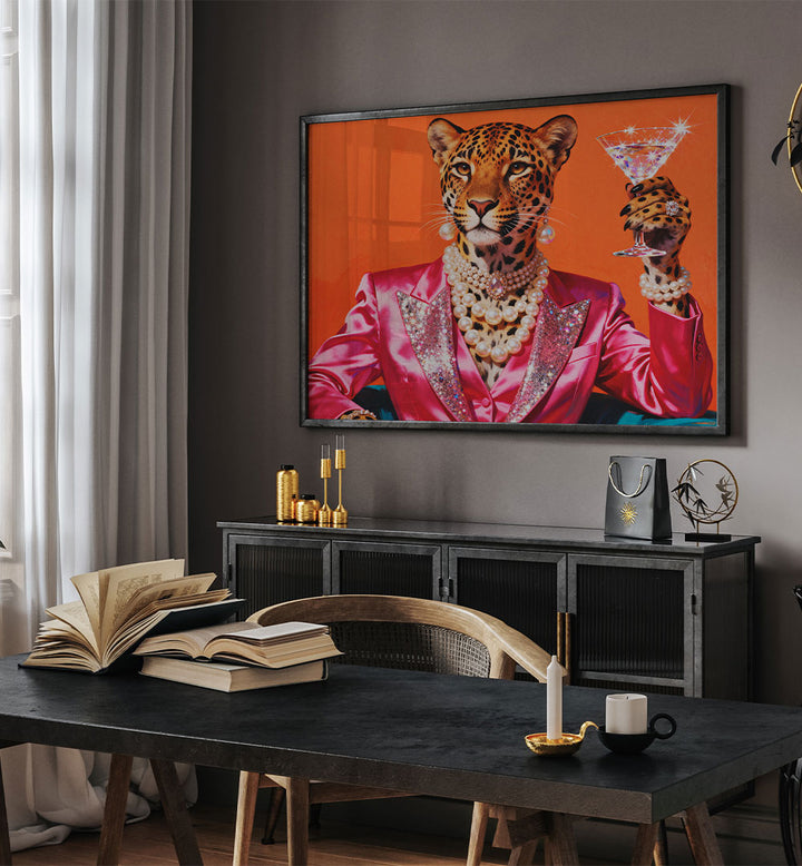 GLAMOROUS PINK LEOPARD MARTINI