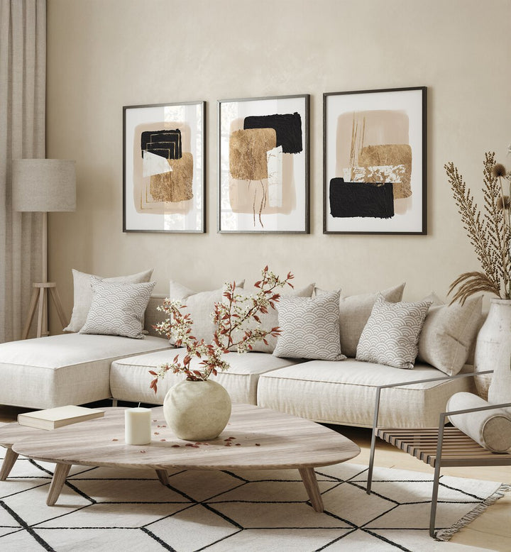 GLORIOUS DUST SET , SET OF 3 PAINTINGS