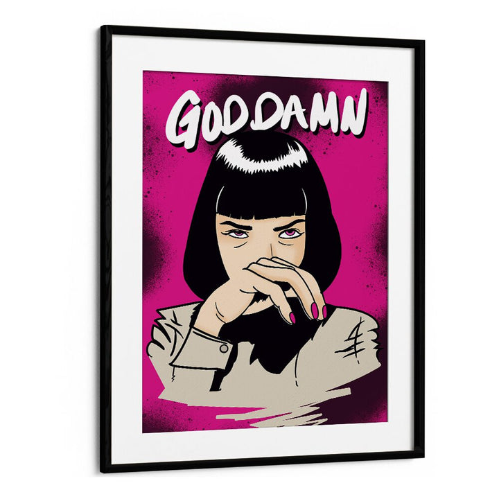 God Damn Pop Art Artwork in Black Frame With Mount