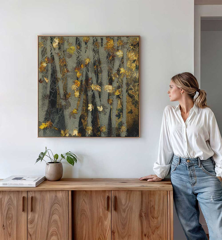 GOLD LEAF , FLORAL FLOWER PAINTINGS