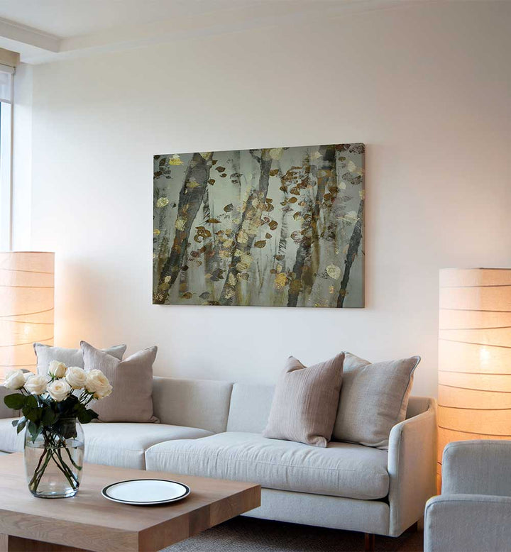 GOLDEN LEAVES ,  FLORAL FLOWER PAINTINGS