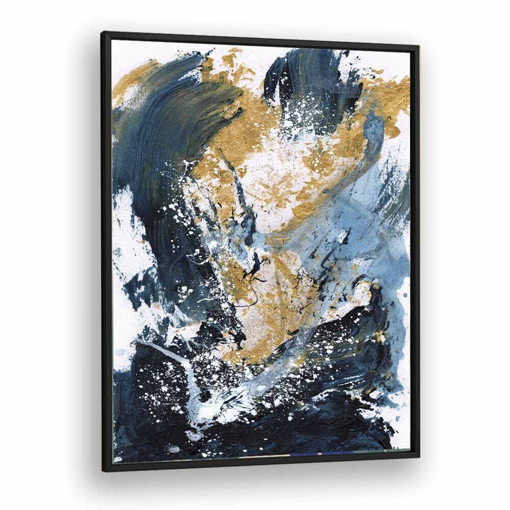 Golden Sea By Dan Hob day Abstract Art Artwork in Black Plain Frame