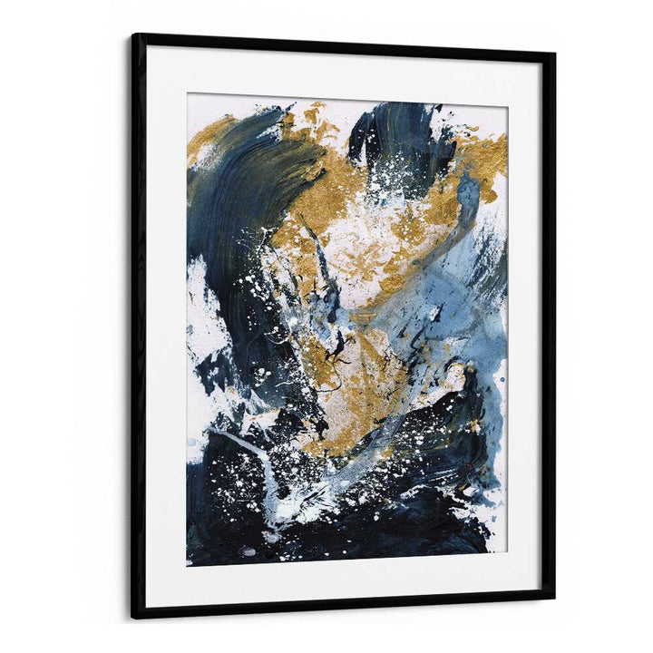 Golden Sea By Dan Hob day Abstract Art Artwork in Black Frame With Mount