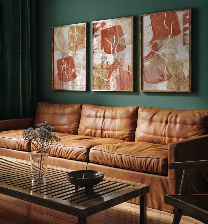 GOLDEN GLOBE SET , SET OF 3 PAINTINGS