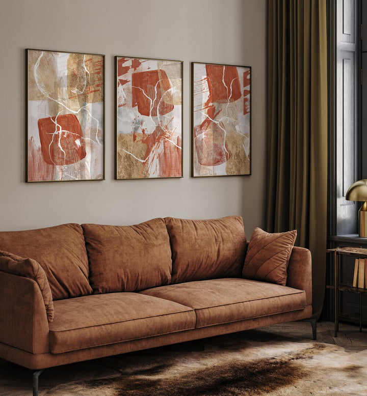 GOLDEN GLOBE SET , SET OF 3 PAINTINGS