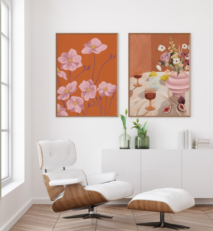 GOLDEN HOUR ELEGANCE SET , SET OF 2 PAINTINGS