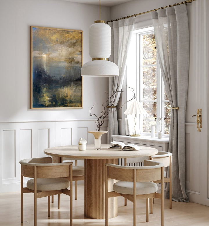 Brighten your space with GOLDEN MORNING, LANDSCAPE PAINTINGS, showcasing serene abstract beauty for home décor.
